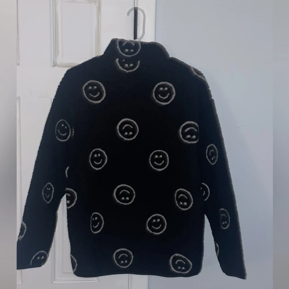 Old Navy Smiley Face Zip up Fleece Sweater